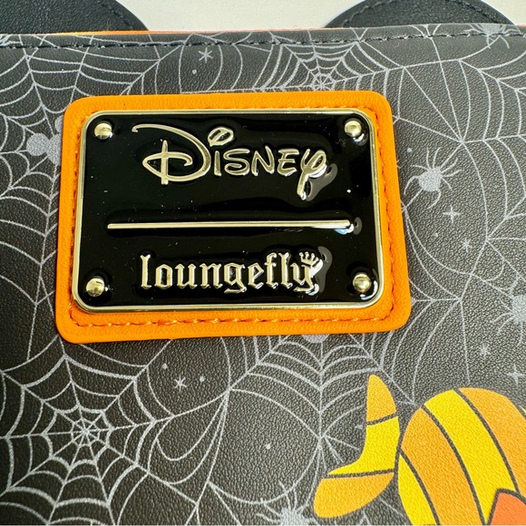 NWT. Disney Loungefly Mickey Pumpkin Zip Around Wallet. Glows in the dark! - Picture 5 of 14